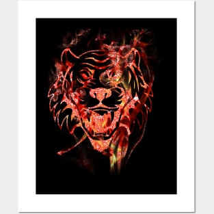 Red Flame Tiger Posters and Art